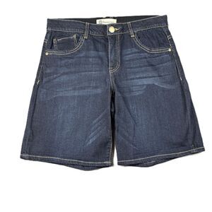 Democracy Ab Technology Denim Shorts Jean 9" Bermuda Dark Wash Size 8 L109